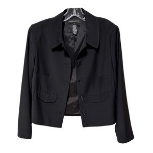Club Monaco Wool Blend Button Front Black Jacket
